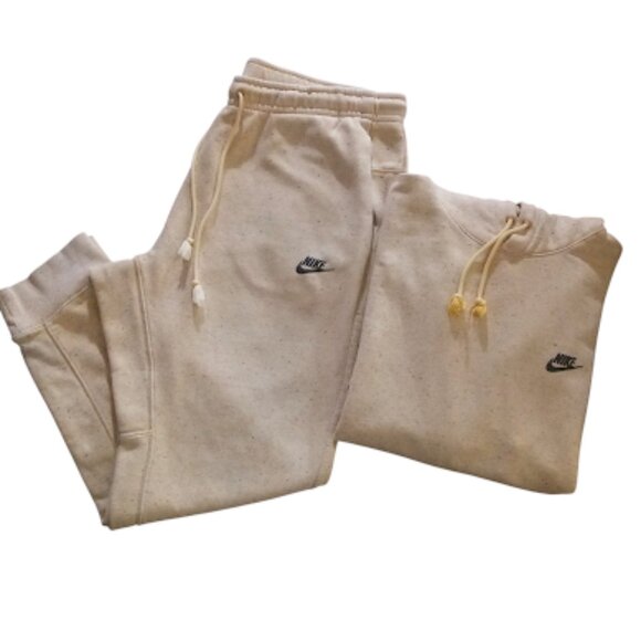 NIKE | Club Fleece Gold Beige Speckled Hoodie Joggers Matching Tracksuit Set XXL - Picture 1 of 15